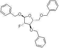 苯甲基 2-脱氧-2-氟-3,5-双-O-(苯基甲基)-alpha-D-阿糖胞苷分子结构 (CAS 80765-80-6)