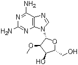 structure of CAS# 80791-87-3, 2-Amino-2'-O-methyladenosine;2'-O-Methyl-2,6-diaminopurine riboside