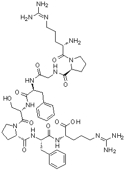 3-De-L-prolinebradykinin molecular structure (CAS 80943-05-1)