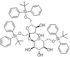 1,6-Bis-O-[(1,1-dimethylethyl)diphenylsilyl]-beta-D-fructofuranosyl 6-O-[(1,1-dimethylethyl)diphenylsilyl]-alpha-D-glucopyranoside molecular structure (CAS 81086-97-7)