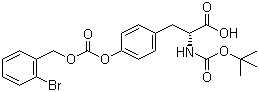 结构式 CAS# 81189-61-9, Boc-O-(2-溴苄氧羰基)-D-酪氨酸; N-叔丁氧羰基-O-(2-溴苄氧羰基)-D-酪氨酸