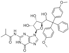 structure of CAS# 81246-83-5, 5'-O-DMT-N2-isobutyrylguanosine;5'-DMT-NiBu-G