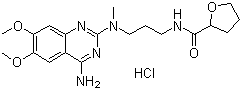 结构式 CAS# 81403-68-1, 盐酸阿夫唑嗪; N-[3-[(4-氨基-6,7-二甲氧基-2-喹唑啉基)甲基氨基]丙基]四氢-2-呋喃甲酰胺盐酸盐