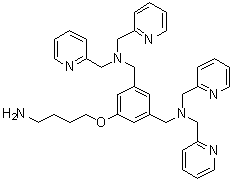 结构式 CAS# 819066-98-3, 5-(4-氨基丁氧基)-N,N,N',N'-四(2-吡啶基甲基)-1,3-苯二甲胺