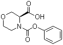 结构式 CAS# 819078-65-4, (S)-4-Cbz-吗啉-3-羧酸
