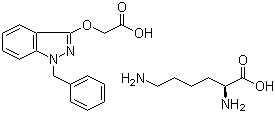 结构式 CAS# 81919-14-4, 苄达赖氨酸; 赖氨酸-((1-苄基-1H-吲唑-3-基)氧)乙酸