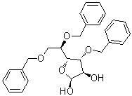 结构式 CAS# 81969-62-2, 3,5,6-三-O-苄基-alpha-D-呋喃葡萄糖