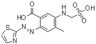 structure of CAS# 82138-69-0, 2-(2-Thiazolylazo)-4-methyl-5-(sulfomethylamino)benzoic acid;2-(2-Thiazolylazo)-5-(sulfomethyl)amino-p-toluic acid; TAMSMB