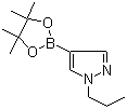 structure of CAS# 827614-69-7, 1-Propyl-1H-pyrazole-4-boronic acid pinacol ester;1-Propyl-4-(4,4,5,5-tetramethyl-1,3,2-dioxaborolan-2-yl)-1H-pyrazole