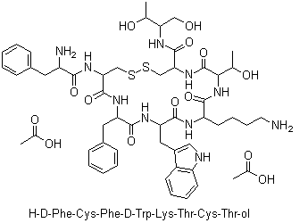 醋酸奥曲肽分子结构 (CAS 83150-76-9)