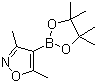 structure of CAS# 832114-00-8, 3,5-Dimethylisoxazole-4-boronic acid pinacol ester;3,5-Dimethyl-4-(4,4,5,5-tetramethyl-1,3,2-dioxaborolane-2-yl)isoxazole