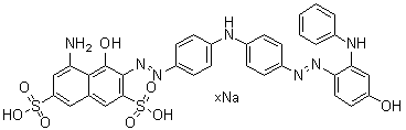 5-Amino-4-hydroxy-3-[[4-[[4-[[4-hydroxy-2-(phenylamino)phenyl]azo]phenyl]amino]phenyl]azo]-2,7-naphthalenedisulfonic acid sodium salt molecular structure (CAS 83232-40-0)
