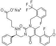 Elagolix sodium molecular structure (CAS 832720-36-2)