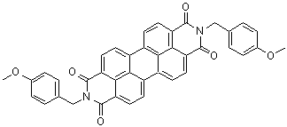 structure of CAS# 83524-75-8, Pigment Black 32;C.I. 71133; C.I. Pigment Black 32; N,N'-Bis(4-methoxybenzyl)perylene-3,4:9,10-bis(dicarboximide); Paliogen Black L 0086