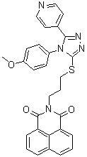 structure of CAS# 838818-26-1, 2-[3-[[4-(4-Methoxyphenyl)-5-(4-pyridinyl)-4H-1,2,4-triazol-3-yl]thio]propyl]-1H-benz[de]isoquinoline-1,3(2H)-dione