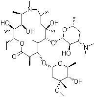 结构式 CAS# 83905-01-5, 阿奇霉素; 9-脱氧-9a-氮杂-9a-甲基-9a-红霉素 A