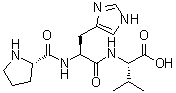 结构式 CAS# 83960-33-2, L-脯氨酰-L-组氨酰-L-缬氨酸