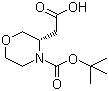 结构式 CAS# 839710-38-2, (S)-4-Boc-3-吗啉乙酸