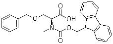 结构式 CAS# 84000-14-6, N-(9-芴甲氧羰酰基)-N-甲基-O-苄基-L-丝氨酸