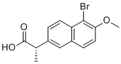 structure of CAS# 84236-26-0, Naproxen EP Impurity C;(S)-5-Bromo-6-methoxy-alpha-methylnaphthalene-1-acetic acid
