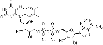 黄素腺嘌呤二核苷酸二钠分子结构 (CAS 84366-81-4)