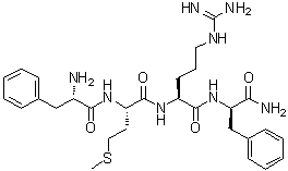 structure of CAS# 84413-35-4, L-Phenylalanyl-L-methionyl-L-arginyl-D-phenylalaninamide;Phe-Met-Arg-D-Phe-NH2