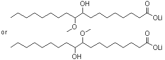 9(or 10)-羟基-10(or 9)-甲氧基十八烷酸单锂盐分子结构 (CAS 84777-63-9)