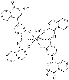 Trisodium bis[2-[3-hydroxy-4-[(2-hydroxy-1-naphthalenyl)azo]benzoyl]benzoato]cobaltate molecular structure (CAS 84777-71-9)