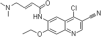 结构式 CAS# 848133-88-0, (2E)-N-(4-氯-3-氰基-7-乙氧基-6-喹啉基)-4-(二甲基氨基)-2-丁烯酰胺