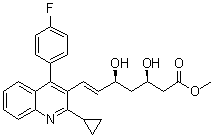 结构式 CAS# 849811-78-5, (3R,5S,6E)-7-[2-环丙基-4-(4-氟苯基)-3-喹啉基]-3,5-二羟基-6-庚烯酸甲酯