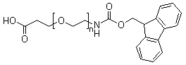 alpha-(2-Carboxyethyl)-omega-[2-[[(9H-fluoren-9-ylmethoxy)carbonyl]amino]ethoxy]-poly(oxy-1,2-ethanediyl) molecular structure (CAS 850312-72-0)