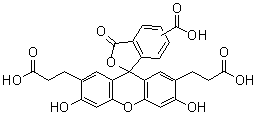 5(or 6)-Carboxy-3',6'-dihydroxy-3-oxo-spiro[isobenzofuran-1(3H),9''-[9H]xanthene]-2',7'-dipropanoic acid molecular structure (CAS 85138-49-4)