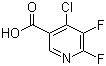 结构式 CAS# 851386-32-8, 4-氯-5,6-二氟吡啶-3-甲酸