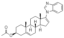 (3beta)-17-(1H-Benzimidazol-1-yl)androsta-5,16-dien-3-ol 3-acetate molecular structure (CAS 851895-79-9)