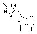 structure of CAS# 852391-15-2, 5-[(7-Chloro-1H-indol-3-yl)methyl]-3-methyl-2,4-imidazolidinedione