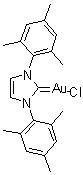 Chloro(1,3-dimesityl-1H-imidazol-2(3H)-ylidene)aurate(I) molecular structure (CAS 852445-81-9)