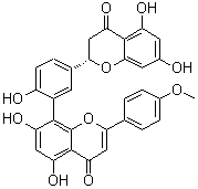 structure of CAS# 852875-96-8, (2S)-2-[3-[5,7-Dihydroxy-2-(4-methoxyphenyl)-4-oxo-4H-1-benzopyran-8-yl]-4-hydroxyphenyl]-2,3-dihydro-5,7-dihydroxy-4H-1-benzopyran-4-one