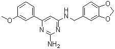 2-氨基-4-[[3,4-(亚甲二氧基)苄基]氨基]-6-(3-甲氧基苯基)嘧啶分子结构 (CAS 853220-52-7)
