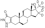 (5alpha,17beta)-17-Hydroxy-17-(methyl-d<sub>3</sub>)-2'H-androst-2-eno[3,2-c]pyrazol-5'(1'H)-one-16,16-d<sub>2</sub> molecular structure (CAS 853904-68-4)