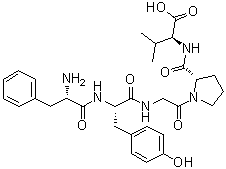 结构式 CAS# 85679-70-5, L-苯丙氨酰-L-酪氨酰甘氨酰-L-脯氨酰-L-缬氨酸