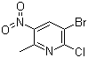 3-Bromo-2-chloro-6-methyl-5-nitropyridine molecular structure (CAS 856834-95-2)