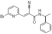 结构式 CAS# 857064-38-1, WP 1066;(2E)-3-(6-溴-2-吡啶基)-2-氰基-N-[(1S)-1-苯基乙基]-2-丙烯酰胺