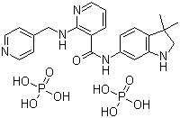 structure of CAS# 857876-30-3, Motesanib diphosphate;N-(2,3-Dihydro-3,3-dimethyl-1H-indol-6-yl)-2-[(4-pyridinylmethyl)amino]-3-pyridinecarboxamide diphosphate