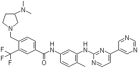 structure of CAS# 859212-16-1, Bafetinib;N-[3-([4,5'-bipyrimidin]-2-ylamino)-4-methylphenyl]-4-[[(3S)-3-(dimethylamino)-1-pyrrolidinyl]methyl]-3-(trifluoromethyl)benzamide