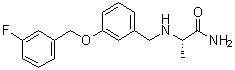 (2S)-2-[[[3-[(3-Fluorophenyl)methoxy]phenyl]methyl]amino]propanamide molecular structure (CAS 861398-52-9)