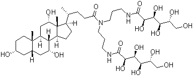 (3a,5b,7a,12a)-N,N-双[3-(D-葡萄糖酰氨基)丙基]-3,7,12-三羟基胆甾烷-24-胺分子结构 (CAS 86303-22-2)