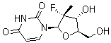 结构式 CAS# 863329-66-2, (2'R)-2'-脱氧-2'-氟-2'-甲基脲苷; PSI-6206