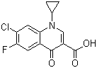 结构式 CAS# 86393-33-1, 7-氯-6-氟-1-环丙基-1,4-二氢-4-氧-3-喹啉羧酸; 环丙羧酸