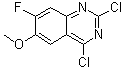 structure of CAS# 864292-37-5, 2,4-Dichloro-7-fluoro-6-methoxyquinazoline