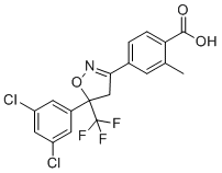结构式 CAS# 864725-62-2, 4-(5-(3,5-二氯苯基)-5-(三氟甲基)-4,5-二氢异恶唑-3-基)-2-甲基苯甲酸